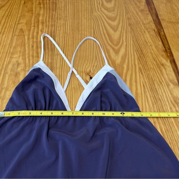 VICTORIA'S SECRET LINGERIE SLIP TOP Gray/Purple V-Neck Adjustable Straps Sz LRG - Picture 5 of 10